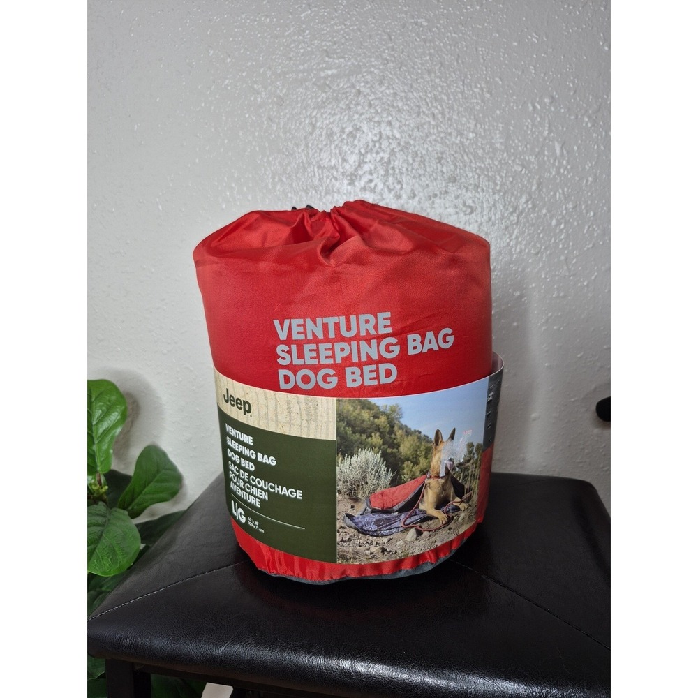 New Jeep Venture Sleeping Bag Dog Bed, Colorado Red, Large, Camping Sleep Travel